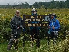 Judy Geisler; Dan Dorrough; Ruth Bennett McDougal Dorrough; IAT
sign Ice Age Trail; Loew Lake Segment